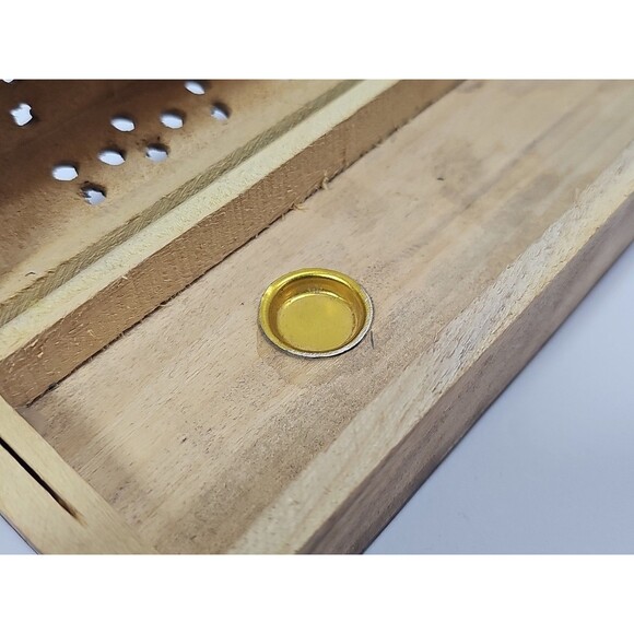 Gothic Coffin-Shaped Wooden Incense Burner | 9"Dual Chamber for Sticks & Cones - Picture 12 of 12